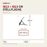 Maßbild Titanium Strength Elite Series Trizepsstreckung und Dips im Stehen: Stellfläche 182,5 × 103,5 cm, Höhe 156,5 cm