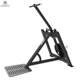 Titanium Strength Elite Series Trizepsstreckung und Dips im Stehen: Schrägansicht von vorne mit Griffstange und Hantelscheibe am Hebel