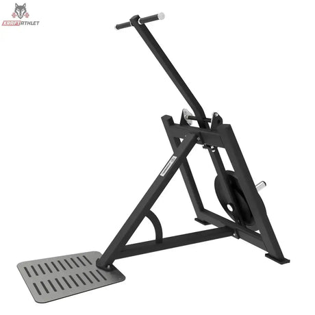 Titanium Strength Elite Series Trizepsstreckung und Dips im Stehen: Schrägansicht von vorne mit Griffstange und Hantelscheibe am Hebel
