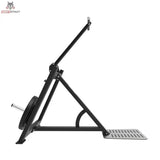 Titanium Strength Elite Series Trizepsstreckung und Dips im Stehen: Seitenansicht in Schwarz mit Hebelarm und Standplattform aus Blech