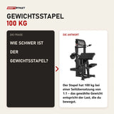 Frage und Antwort zu Titanium Strength Elite Series Trizepsstreckung: Wie schwer ist der Gewichtsstapel?