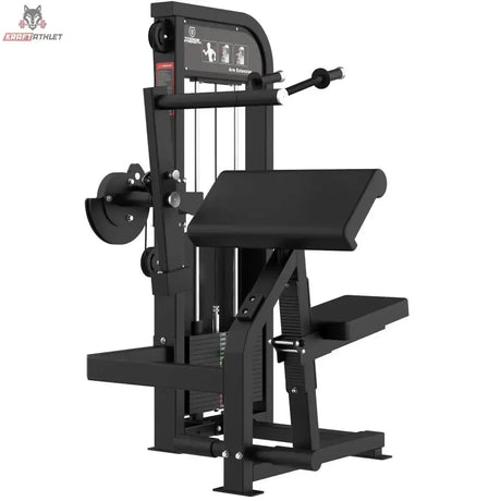 Titanium Strength Elite Series Trizepsstreckung – Schrägansicht mit Armauflage, Hebelgriffen und Sitz