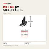 Maßbild Titanium Strength Elite Series Ultimate Abductor-Adductor: Stellfläche 160 × 130 cm, Höhe 131,5 cm