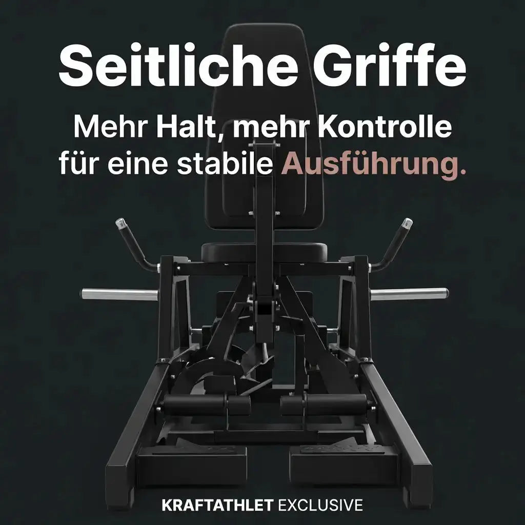 Titanium Strength Elite Series Ultimate Abductor-Adductor, Grafik zu den seitlichen Griffen für mehr Halt