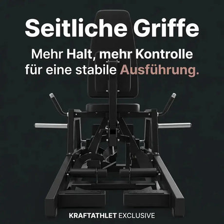 Titanium Strength Elite Series Ultimate Abductor-Adductor, Grafik zu den seitlichen Griffen für mehr Halt