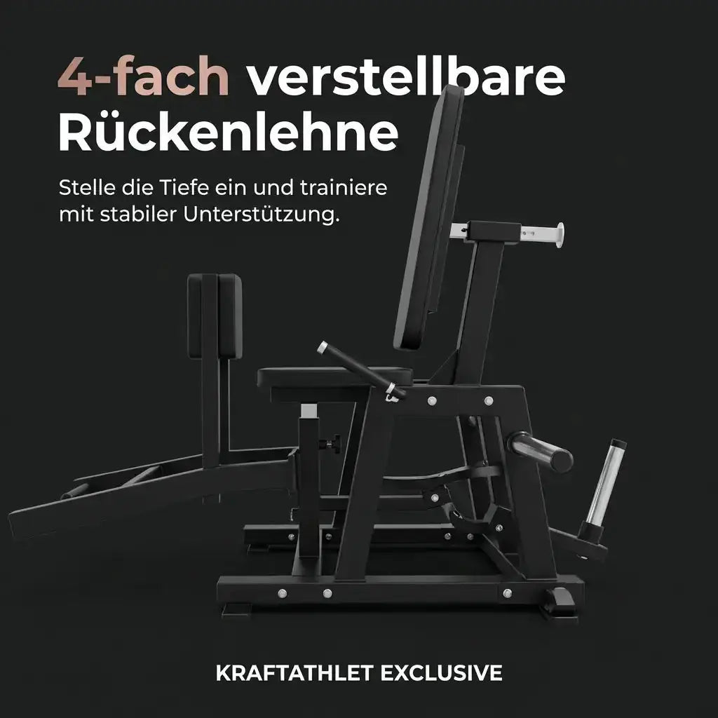 Titanium Strength Elite Series Ultimate Abductor-Adductor, Grafik zur in der Tiefe verstellbaren Rückenlehne
