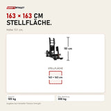 Maßbild Titanium Strength Elite Series Ultimate Abductor Stehend mit Scheibenbelastung: Stellfläche 163 × 163 cm, Höhe 151 cm
