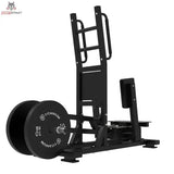 Titanium Strength Elite Series Ultimate Abductor Stehend mit Scheibenbelastung – Rückansicht schräg mit zwei Scheiben