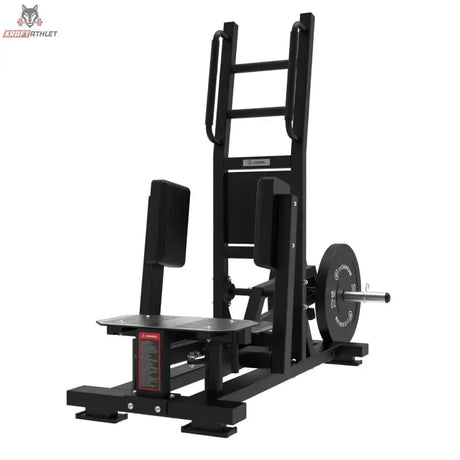 Titanium Strength Elite Series Ultimate Abductor Stehend mit Scheibenbelastung – Schrägansicht mit Hantelscheibe