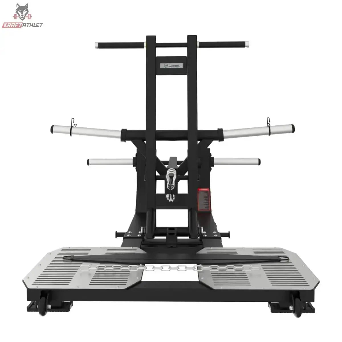 Titanium Strength Elite Series Ultimate Belt Squat – Frontansicht mit Griffrahmen und breiter Standfläche