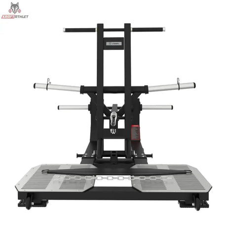 Titanium Strength Elite Series Ultimate Belt Squat – Frontansicht mit Griffrahmen und breiter Standfläche