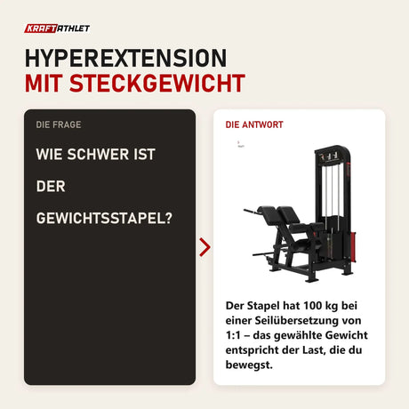 Frage und Antwort zu Titanium Strength Elite Series Ultimate Rückenstrecker: Wie schwer ist der Gewichtsstapel?