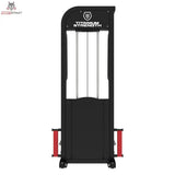 Titanium Strength Elite Series Ultimate Gesäßtritt – Rückansicht des Gewichtsturms mit Logo