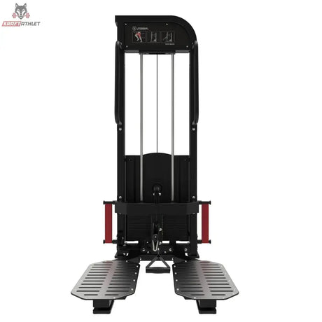 Titanium Strength Elite Series Ultimate Gesäßtritt – Frontansicht mit zwei Trittplatten und Gewichtsturm