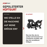 Frage und Antwort zu Titanium Strength Elite Series Ultimate Hip Thrust: Wie stelle ich die Maschine auf meine Größe ein?