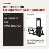 Frage und Antwort zu Titanium Strength Elite Series Ultimate Hip Thrust: Wie schwer ist der Gewichtsstapel?
