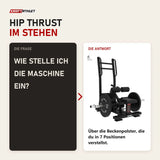 Frage und Antwort zu Titanium Strength Elite Series Ultimate Hip Thrust im Stehen: Wie stelle ich die Maschine ein?