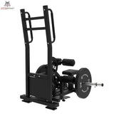 Titanium Strength Elite Series Ultimate Hip Thrust im Stehen: Seitenansicht mit Haltebügel und Beinpolstern