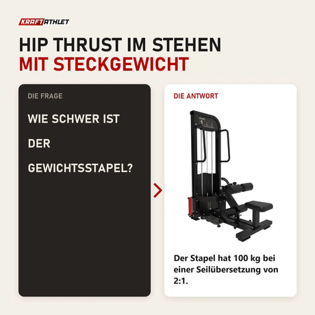 Frage und Antwort zu Titanium Strength Elite Series Selectorisierte Ultimate Hip Thrust: Wie schwer ist der Gewichtsstapel?