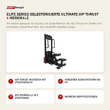 Titanium Strength Elite Series Selectorisierte Ultimate Hip Thrust mit 4 Merkmalen: Hip Thrust im Stehen mit Steckgewicht, Vorderer Gewichtsturm 100 kg, Polsterrolle in 7 Positionen, Mehrere Griffpositionen