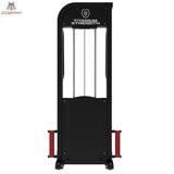 Titanium Strength Elite Series Selectorisierte Ultimate Hip Thrust – Rückansicht mit Gewichtsturm und Seilführung