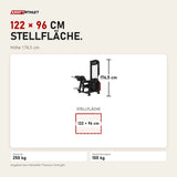 Maßbild Titanium Strength Elite Series Ultimate Rückenstrecker: Stellfläche 122 × 96 cm, Höhe 176,5 cm
