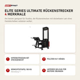 Titanium Strength Elite Series Ultimate Rückenstrecker mit 4 Merkmalen: Hyperextension mit Steckgewicht, Polster in 7 Höhen, Gewichtsstapel 100 kg, Unterer Seilzug für weitere Übungen