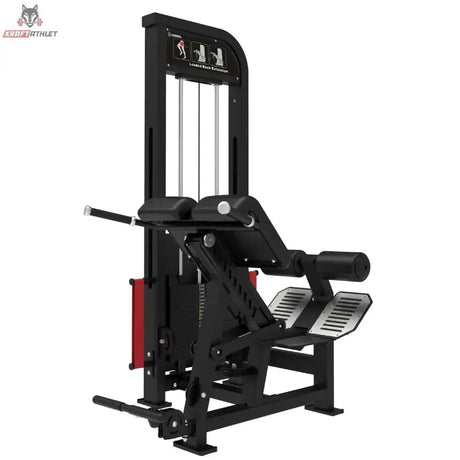Titanium Strength Elite Series Ultimate Rückenstrecker – Schrägansicht mit Fußplatten und roten Seitenblenden