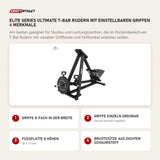 Titanium Strength Elite Series Ultimate T-Bar Rudern mit einstellbaren Griffen mit 4 Merkmalen: Griffe 8-fach in der Breite, Griffe einzeln drehbar, Fußplatte 8 Höhen, Bruststütze aus dichtem Schaumstoff