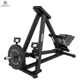 Titanium Strength Elite Series Ultimate T-Bar Rudern mit einstellbaren Griffen: Schrägansicht mit Hantelscheibe und Fußplatte