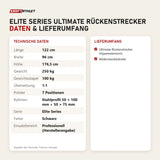 Technische Daten und Lieferumfang von Titanium Strength Elite Series Ultimate Rückenstrecker als Tabelle