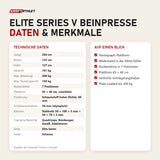 Technische Daten und Merkmale von Titanium Strength Elite Series V Beinpresse als Tabelle