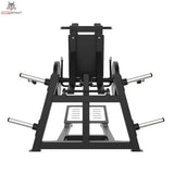 Titanium Strength Elite Series V-Squat Palanca in Rückansicht mit Rückenpolster und Trittfläche