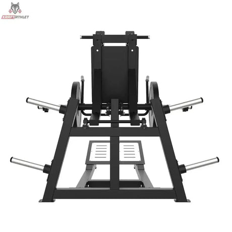 Titanium Strength Elite Series V-Squat Palanca in Rückansicht mit Rückenpolster und Trittfläche