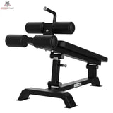 Titanium Strength Elite Series Verstellbare Negativ-Bauchbank als Detail der Beinrollen und der Höhenverstellung am Rahmen