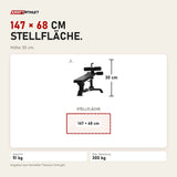 Maßbild Titanium Strength Elite Series Verstellbare Negativ-Bauchbank: Stellfläche 147 × 68 cm, Höhe 30 cm