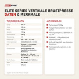 Technische Daten und Merkmale von Titanium Strength Elite Series Vertikale Brustpresse als Tabelle