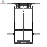 Titanium Strength Elite Series Viking Press und Stehender Wadenheber in Frontansicht mit Querholm, Scheibenaufnahmen und Standfläche