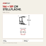 Maßbild Titanium Strength Elite Series Viking Press und Stehender Wadenheber: Stellfläche 146 × 189 cm, Höhe 176 cm