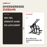 Frage und Antwort zu Titanium Strength Elite Series Wide IsoLateral Lat Pulldown: Wie viel Gewicht kann ich auflegen?