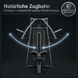 Titanium Strength Elite Series Wide IsoLateral Lat Pulldown als Infografik zur Zugbahn der Arme in Frontansicht