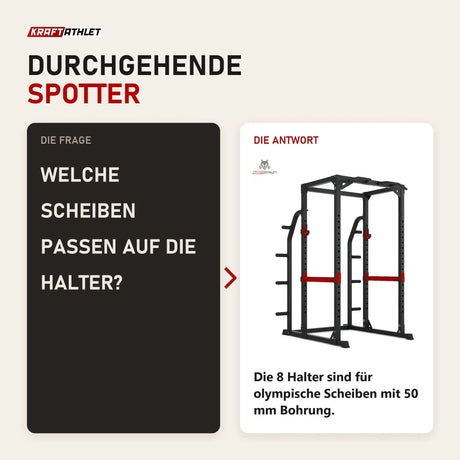 Frage und Antwort zu Titanium Strength Evolution HD Power Rack RH70: Welche Scheiben passen auf die Halter?