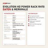 Technische Daten und Merkmale von Titanium Strength Evolution HD Power Rack RH70 als Tabelle