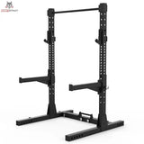 Titanium Strength Faltbares Squat Rack Professionell in Schwarz, Schrägansicht mit Klimmzugstange