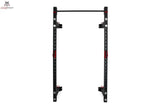 Titanium Strength Faltbares Wandrack FR360, Frontansicht des ausgeklappten Racks mit Klimmzugstange