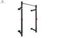 Titanium Strength Faltbares Wandrack FR360, Schrägansicht des an der Wand montierten Racks mit Klimmzugstange