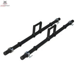 Titanium Strength FM16 Farmer Walkers, zwei schwarze Griffe unbeladen in Schrägansicht mit Verschlüssen