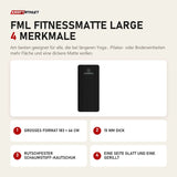 Titanium Strength FML Fitnessmatte Large mit 4 Merkmalen: Großes Format 183 × 66 cm, 15 mm dick, Rutschfester Schaumstoff-Kautschuk, Eine Seite glatt und eine gerillt