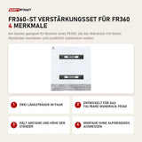 Titanium Strength FR360-ST Verstärkungsset für FR360 mit 4 Merkmalen: Zwei Längsträger im Paar, Entwickelt für das faltbare Wandrack FR360, Hält Abstand und Höhe der Ständer, Montage ohne aufwendiges Ausmessen