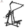 Titanium Strength Frontale Latzugmaschine Elite Series in Schrägansicht mit Multigriff-Hebelarmen und Sitz